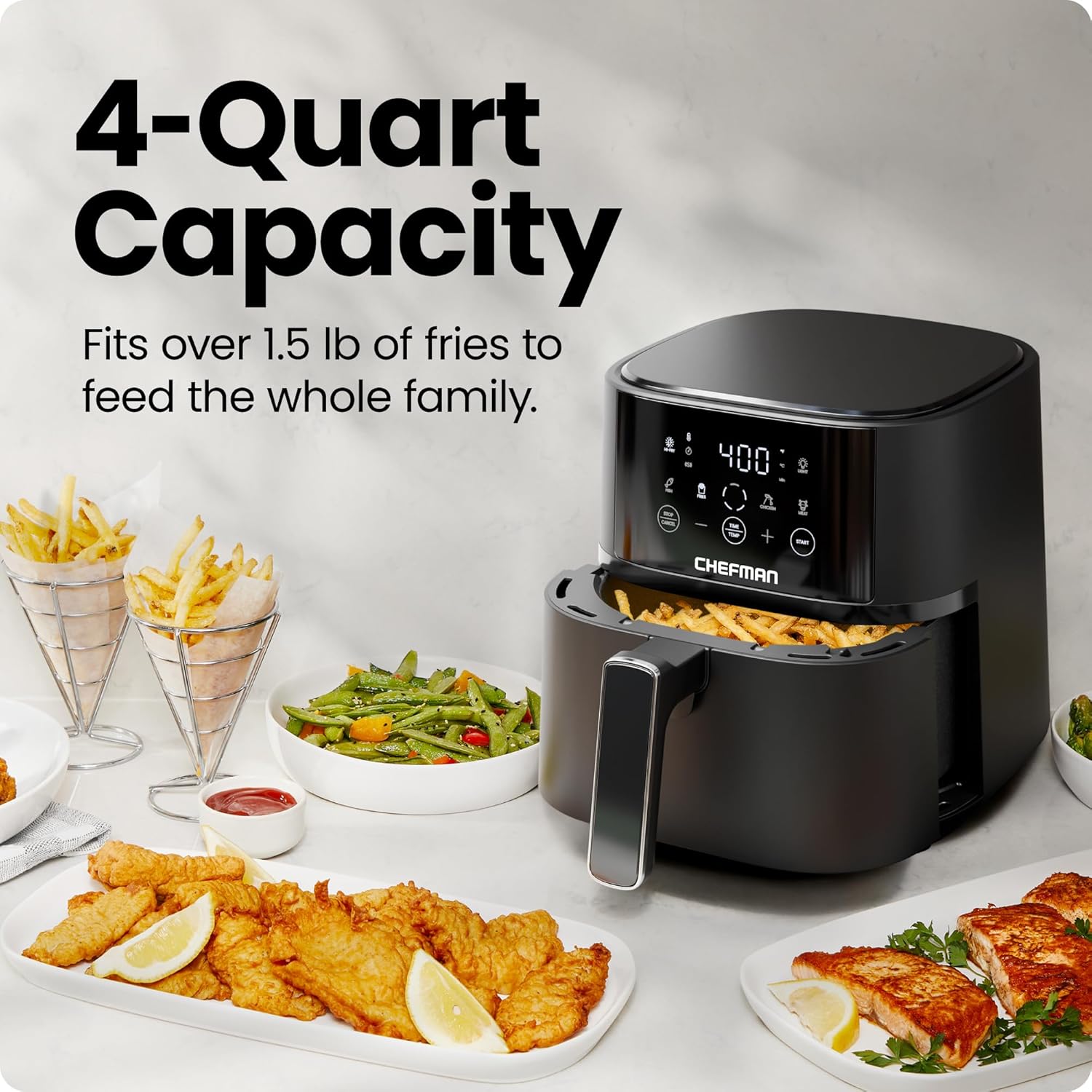 CrispQuick Compact Countertop Air Fryer