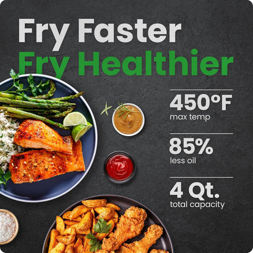 CrispQuick Compact Countertop Air Fryer